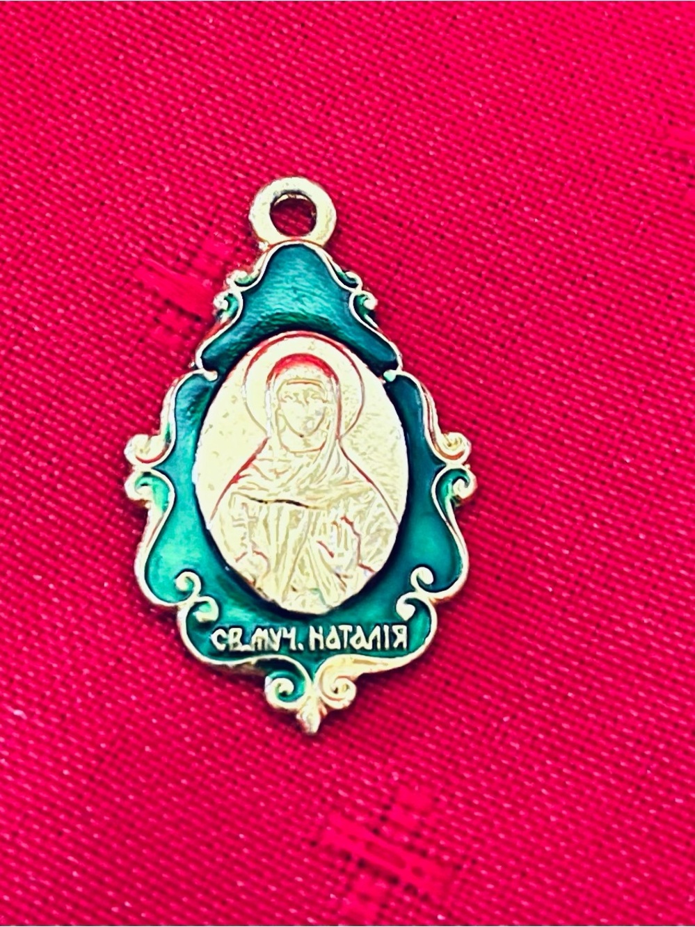 Religious Saint Nataliya Gold Pendant Necklace Charm